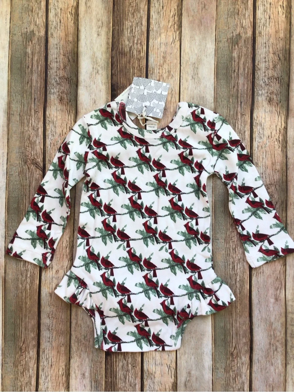 NWT Kate Quinn Cardinal Ruffle Leg Bodysuit